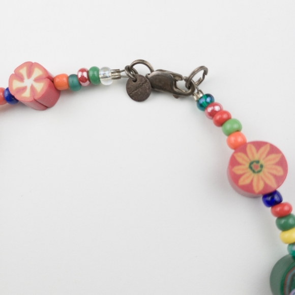 Necklace Beaded Multicolored People & Flowers & Animals & Designs w Metal Clasp - Picture 7 of 7